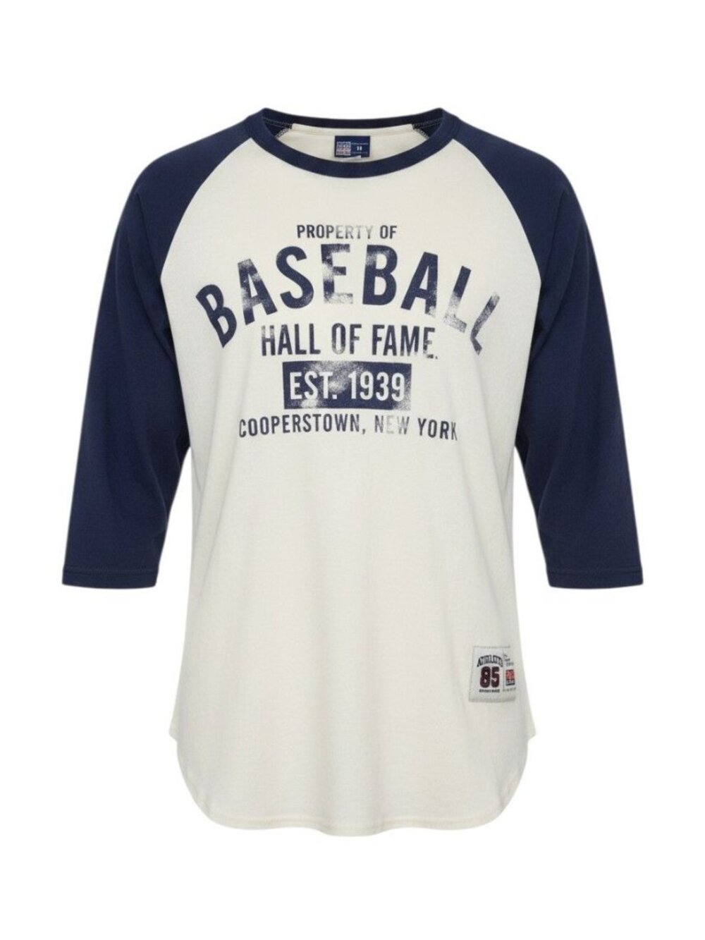 The Cotton Exchange Baseball Hall Of Fame Raglan Tee Navy & White 3/4 Sleeve M